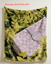 Coach Lavender Signature Bag Print Flannel Sofa Throw Blanket C267